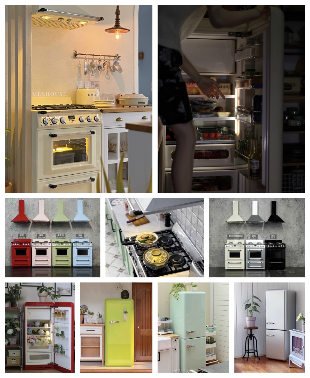 Kitchen Q - 1/6 Perabot Dapur Miniatur Modern Kulkas