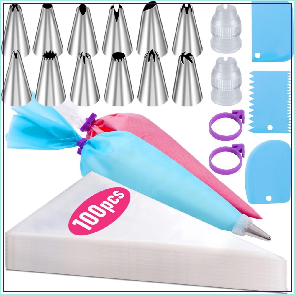 Decorating Tip Set - 100 Buah Tas Kue Sekali Pakai