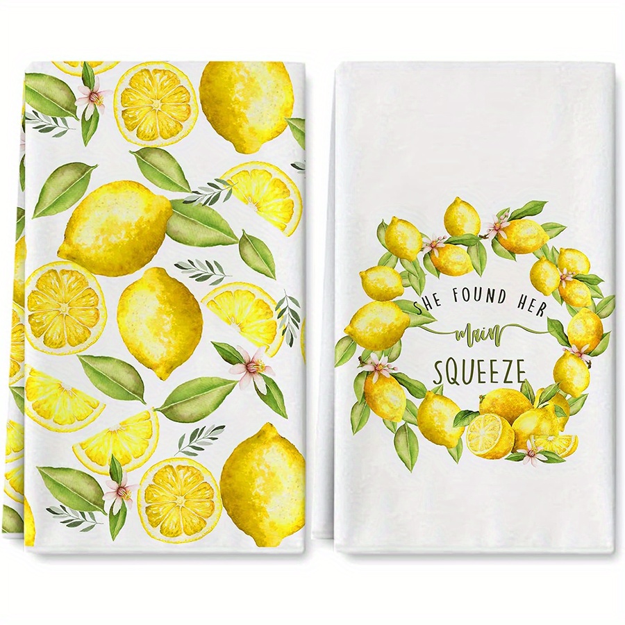 Kitchen Baking Cloth - 2 Buah, Handuk Dapur Lemon Wreath,