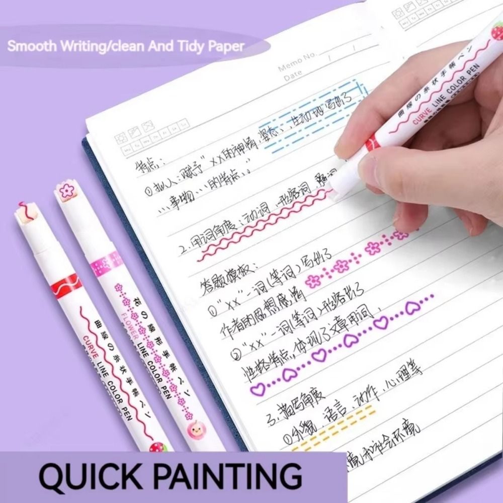 Decorating Tip Set - 6Pcs/Set Pena Liner Berbentuk Bunga Kreatif,
