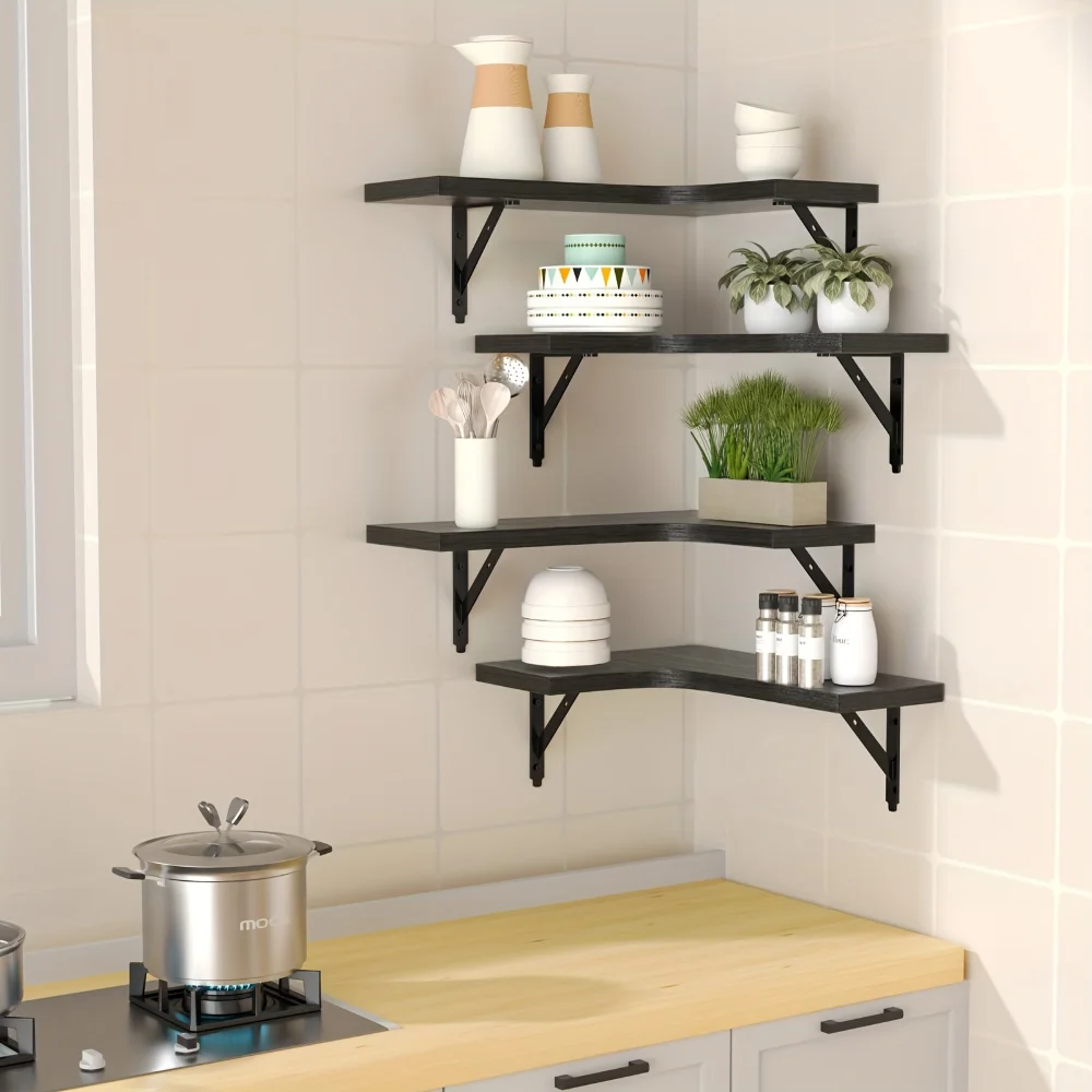 Rak Dinding Kayu Alami Motif S - Kitchen Q ulasan dan harga