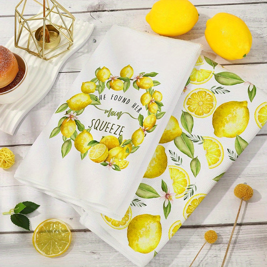 2 Buah, Handuk Dapur Lemon Wre - Kitchen Baking Cloth ulasan dan harga