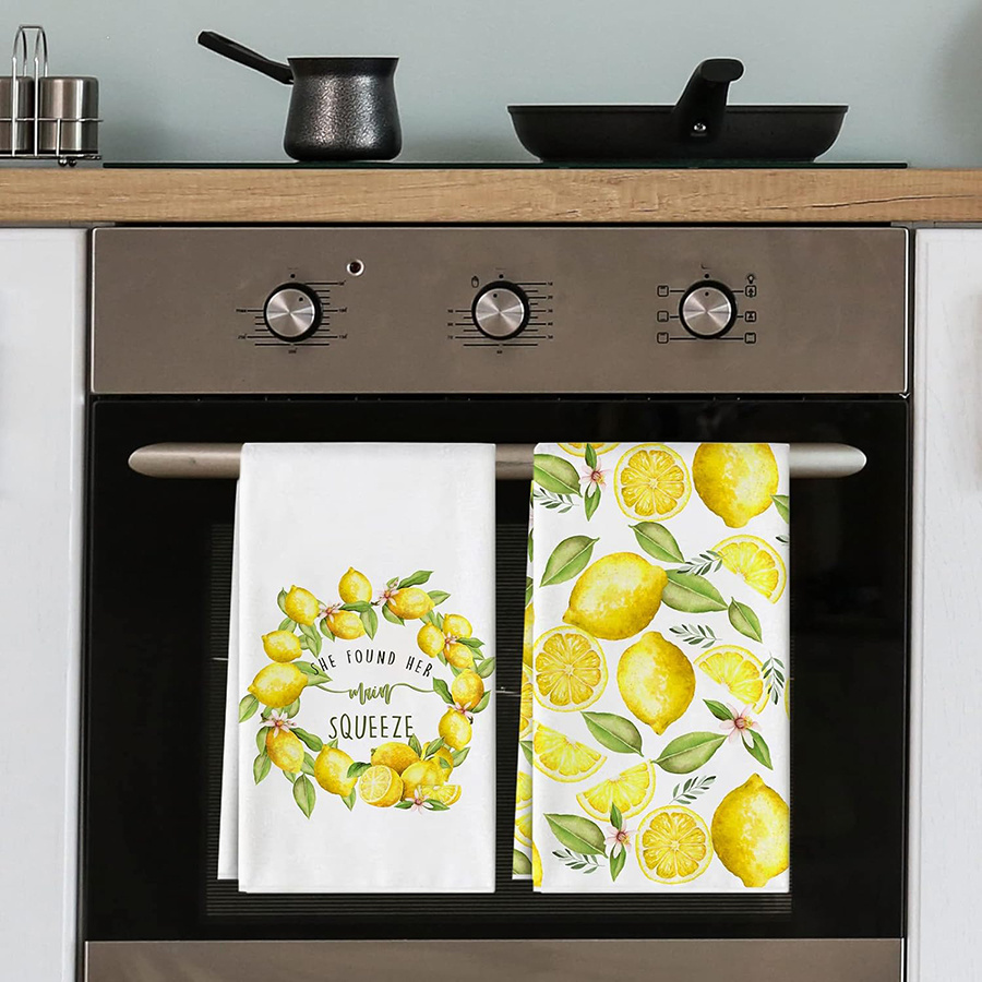 2 Buah, Handuk Dapur Lemon Wre - Kitchen Baking Cloth ulasan dan harga