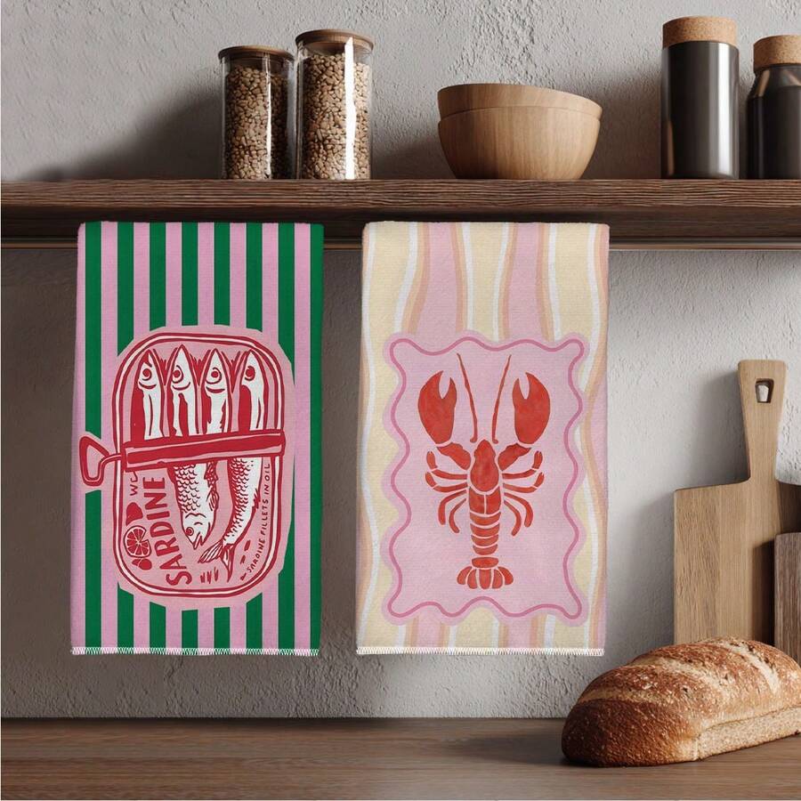 2 Buah, Handuk Dapur Bergaris  - Kitchen Baking Cloth ulasan dan harga