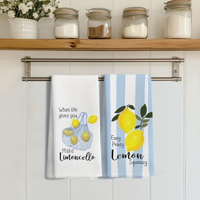 2 Buah, Handuk Dapur Lemon Mes - Kitchen Baking Cloth ulasan dan harga